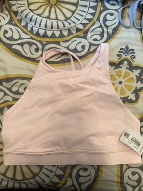 Lulu Light Pink High-Neck Sports Bralette- NWT, size 8